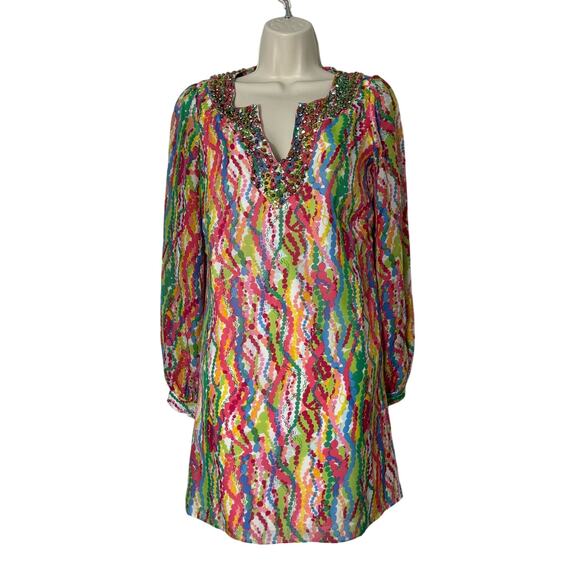 Lilly Pulitzer Seamus Silk Mini Tunic Dress in Dripping In Jewels Size 2 - Picture 1 of 10